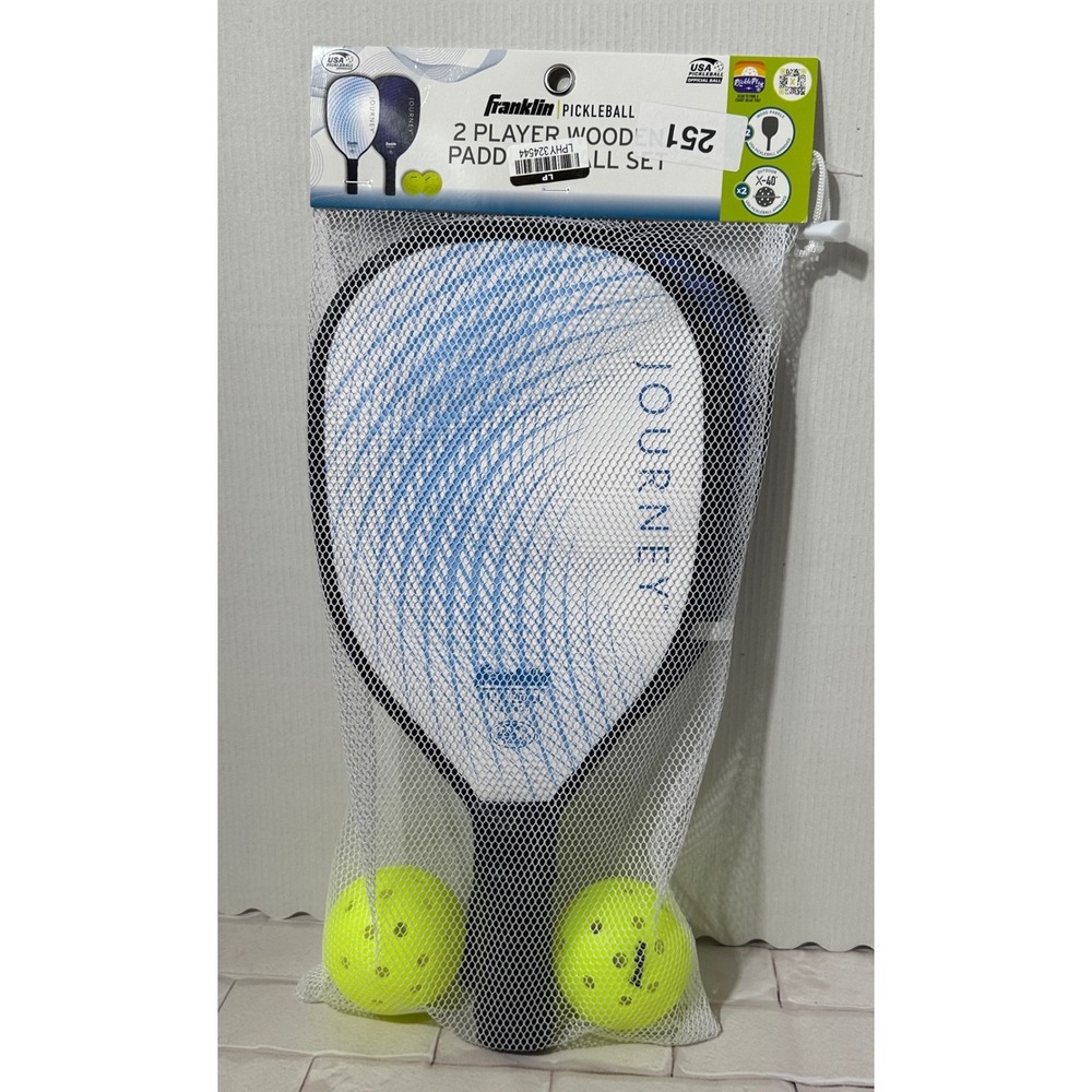 Franklin‎ Pickleball 2 Player Wood Paddle Ball Set Journey